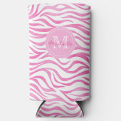 Waterverf Zebra's met hot-roze kleur | Monogram Seltzer Blikjeskoeler (Voorkant)