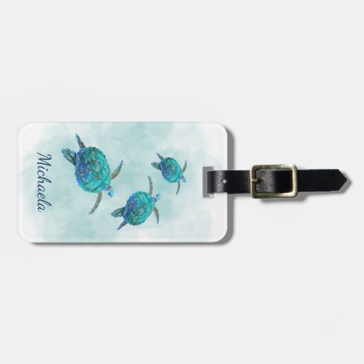 Waterverf Zee Bagagelabel (Voorkant horizontaal)