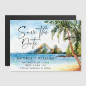 Waterverf Zee Beach Save the Date Magnetische Kaar (Voorkant / Achterkant)