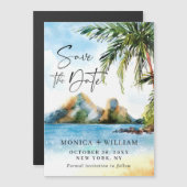 Waterverf Zee Beach Save the Date Magnetische Kaar (Voorkant / Achterkant)