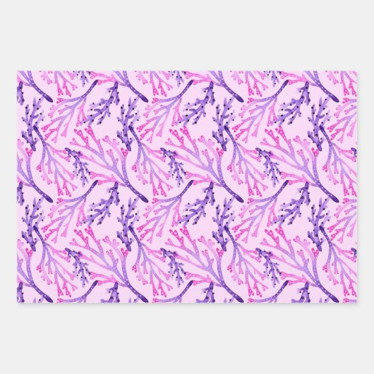 Waterverf Zee Creatures, Paint Strokes en Koraal Inpakpapier Vel (Voorkant 3)