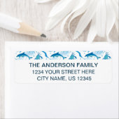 Waterverf Zee Dieren Familienaam Retouradres Etiket (Insitu)