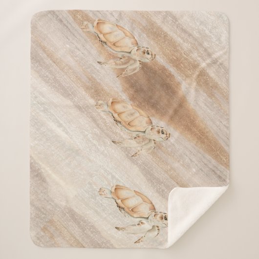 Waterverf Zee Draaikrokken op het strand Zee Ocean Sherpa Deken (Voorkant)