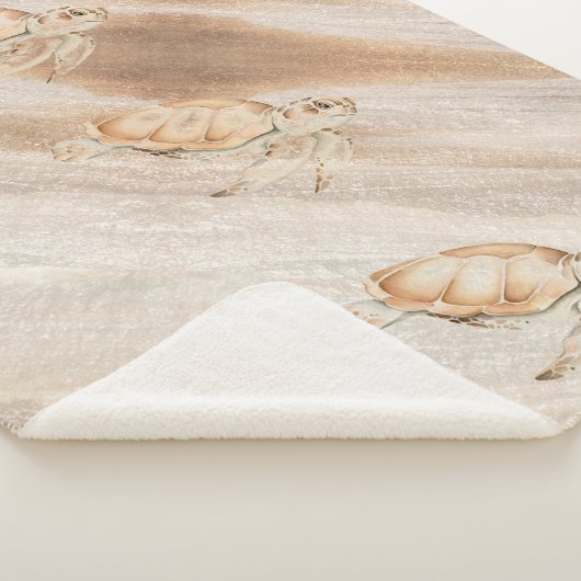 Waterverf Zee Draaikrokken op het strand Zee Ocean Sherpa Deken (3/4)