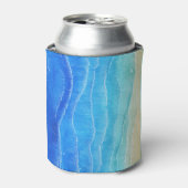 Waterverf zee en strand uitzicht. blikjeskoeler (Blikje Voorkant)