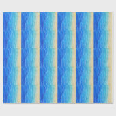 Waterverf zee en strand uitzicht. cadeaupapier (Vlak)