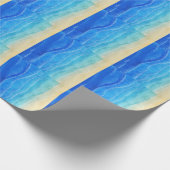 Waterverf zee en strand uitzicht. cadeaupapier (Hoek)
