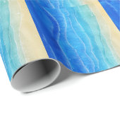 Waterverf zee en strand uitzicht. cadeaupapier (Rol Hoek)