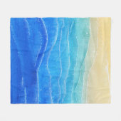 Waterverf zee en strand uitzicht. fleece deken (Voorkant (Horizontaal))