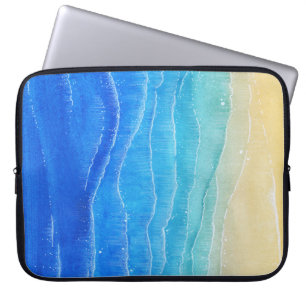 Waterverf zee en strand uitzicht. laptop sleeve