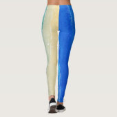 Waterverf zee en strand uitzicht. leggings (Achterkant)