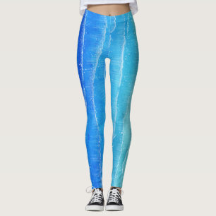 Waterverf zee en strand uitzicht. leggings