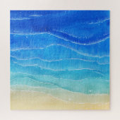 Waterverf zee en strand uitzicht. legpuzzel (Horizontaal)