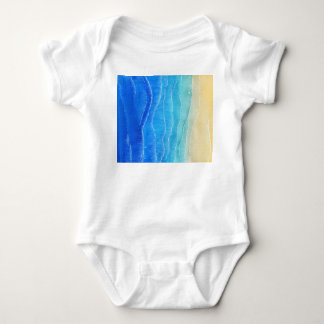 Waterverf zee en strand uitzicht. romper