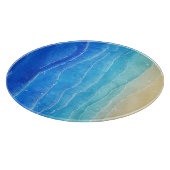 Waterverf zee en strand uitzicht. snijplank (Hoek)