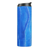 Waterverf zee en strand uitzicht. thermosbeker (Gedraaid links)
