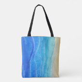 Waterverf zee en strand uitzicht. tote bag (Achterkant)