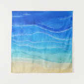 Waterverf zee en strand uitzicht. wandkleed (Voorkant (horizontaal))