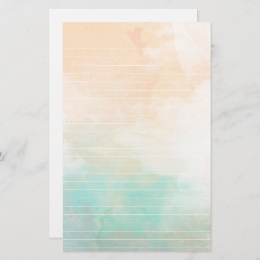 Waterverf Zee en zand gelinkt papier (Voorkant / Achterkant)