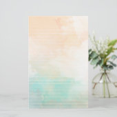 Waterverf Zee en zand gelinkt papier (Staand voorkant)