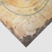 Waterverf  zee Glarus meeuw kompas oude kaart Tissuepapier (Detail)