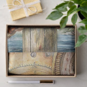 Waterverf  zee Glarus meeuw kompas oude kaart Tissuepapier (Geschenk)