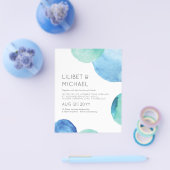 Waterverf Zee Glass Abstract Blauwgroen groen huwe Flyer (Enkel)