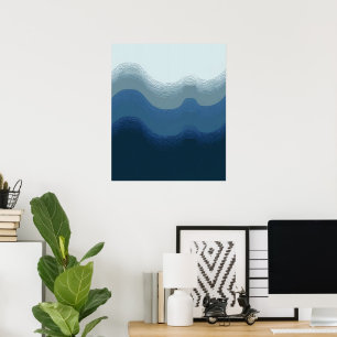 Waterverf Zee Gradient Beach Glass Color Block Poster