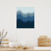 Waterverf Zee Gradient Beach Glass Color Block Poster (Keuken)
