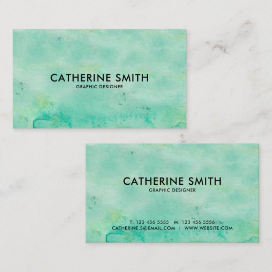 Waterverf Zee Groen Visitekaartje (Voorkant / Achterkant)