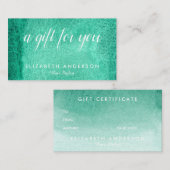 Waterverf zee groene cadeau visitekaartjes (Voorkant / Achterkant)