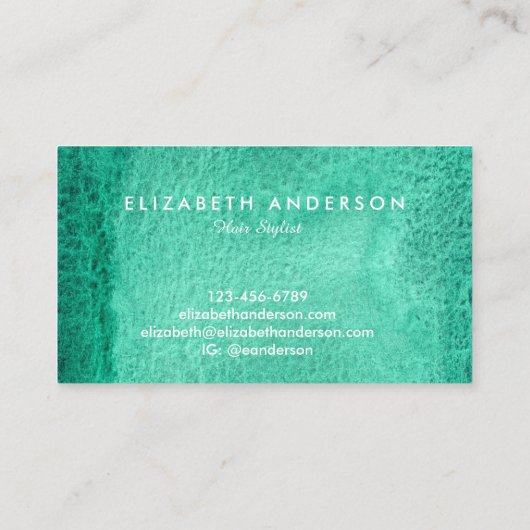 Waterverf zee groene visitekaartjes (Achterkant)