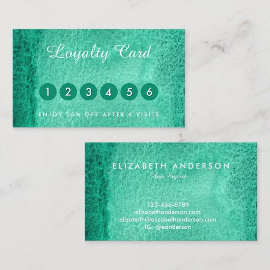 Waterverf zee groene visitekaartjes (Voorkant / Achterkant)