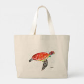 Waterverf zee grote tote bag (Achterkant)
