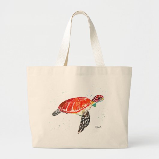 Waterverf zee grote tote bag (Voorkant)