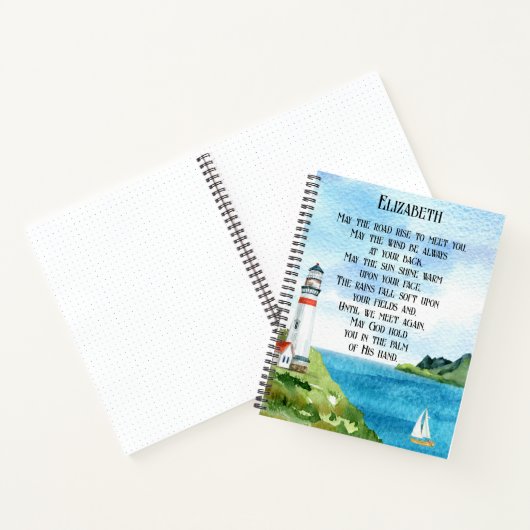 Waterverf Zee Iers zegengedicht weggooien Gift Notitieboek (Binnen)