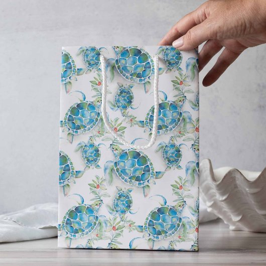 Waterverf Zee Kerstmis Medium Cadeauzakje