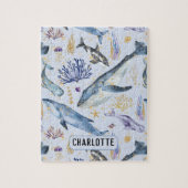 Waterverf Zee Levenslang Faux Glitter Name Gift Legpuzzel (Verticaal)