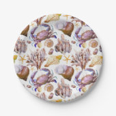 Waterverf Zee levenspatroon Papieren Bordje (Voorkant)