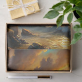 Waterverf zee licht huis zon tissuepapier (Geschenk)