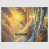 Waterverf zee licht huis zon tissuepapier (Voorkant)