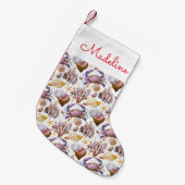 Waterverf Zee Life  | Jouw namen toevoegen Kleine Kerstsok (Voorkant (Hangend))