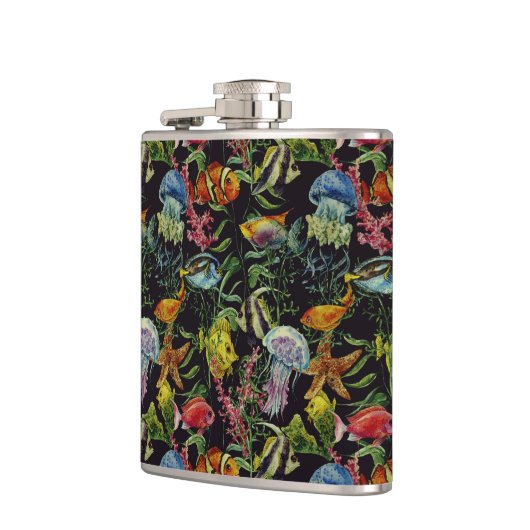 Waterverf Zee Life Patroon 1 Heupfles (Links)