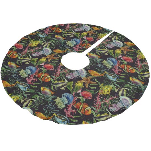 Waterverf Zee Life Patroon 1 Kerstboom Rok (Gekanteld)