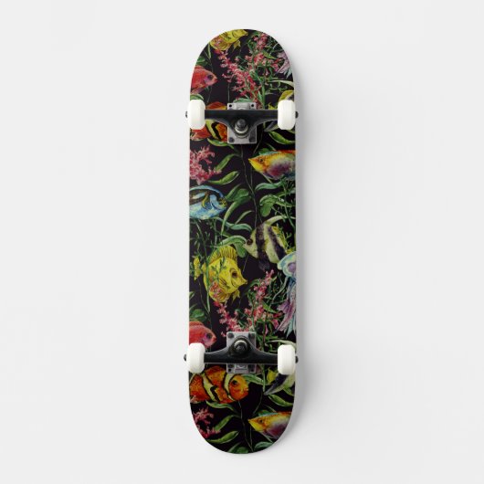 Waterverf Zee Life Patroon 1 Skateboard (Voorkant)
