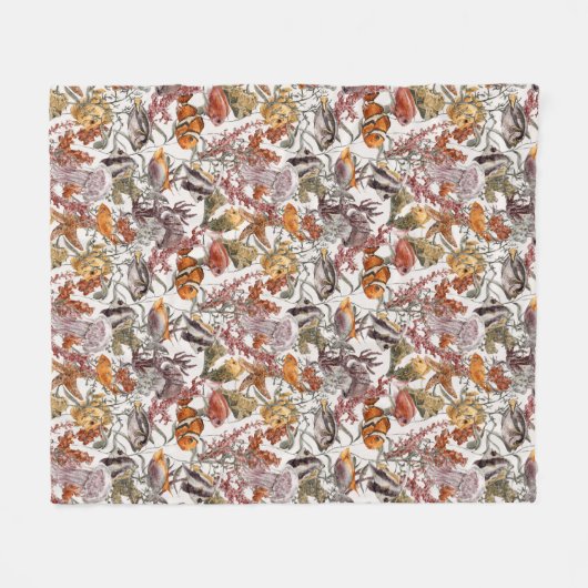 Waterverf Zee Life Patroon 2 Fleece Deken (Voorkant (Horizontaal))