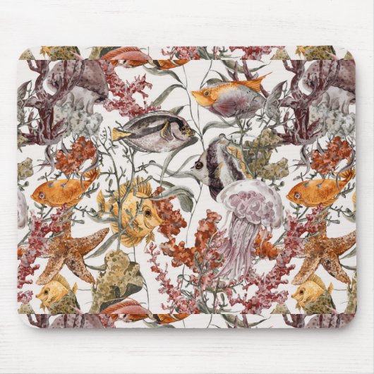 Waterverf Zee Life Patroon 2 Muismat (Voorkant)