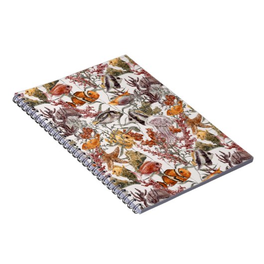 Waterverf Zee Life Patroon 2 Notitieboek (Rechterzijde)