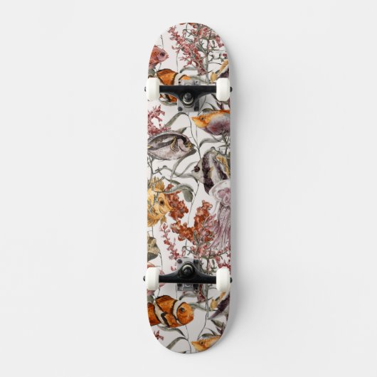Waterverf Zee Life Patroon 2 Skateboard (Voorkant)