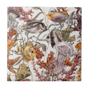 Waterverf Zee Life Patroon 2 Tegeltje